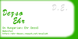dezso ehr business card