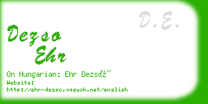 dezso ehr business card